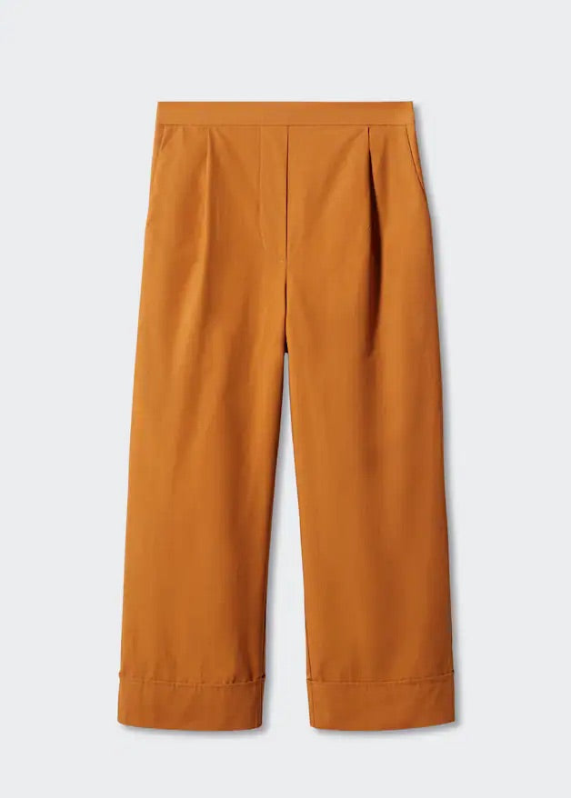 Pleated culottes trousers