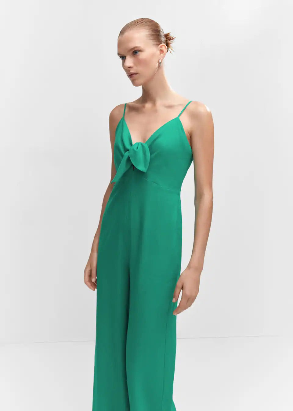 Bow linen jumpsuit