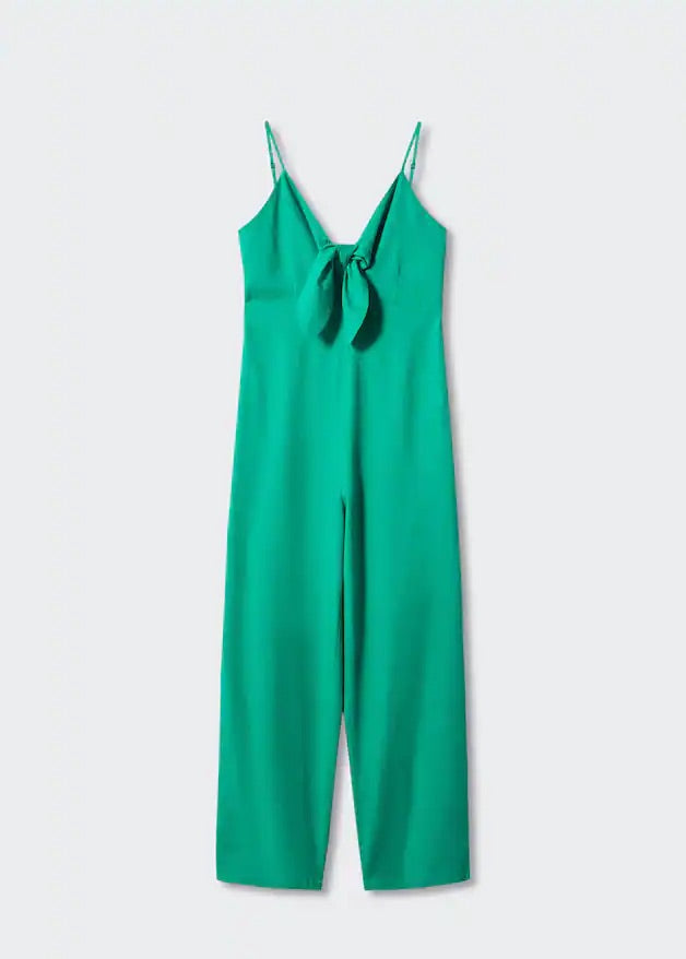 Bow linen jumpsuit