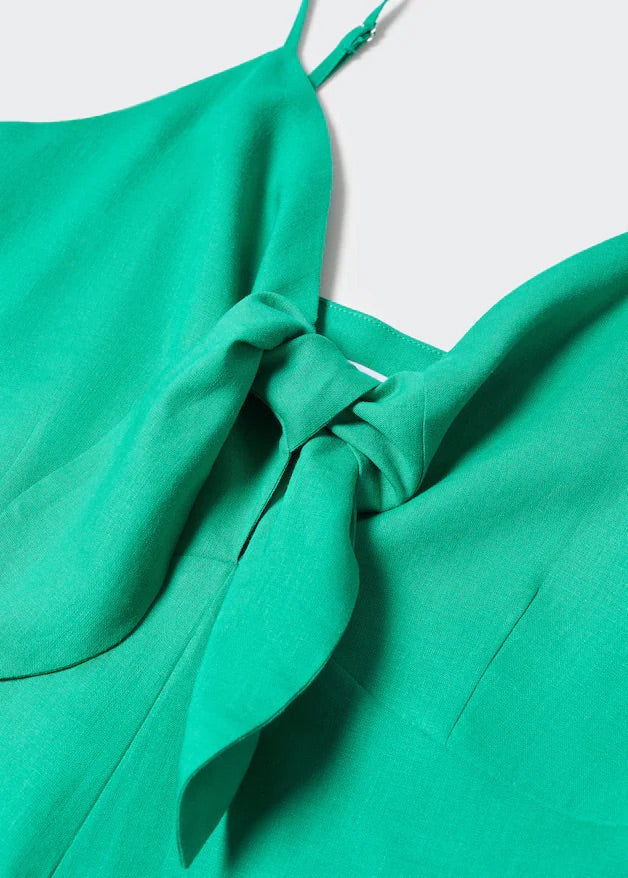 Bow linen jumpsuit