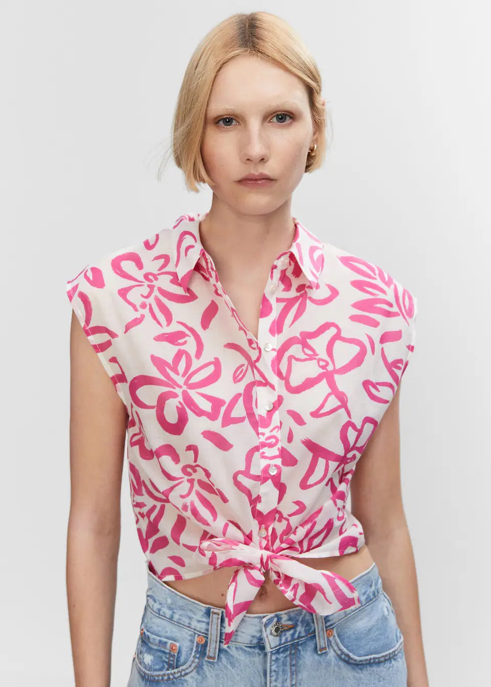 Bow printed shirt