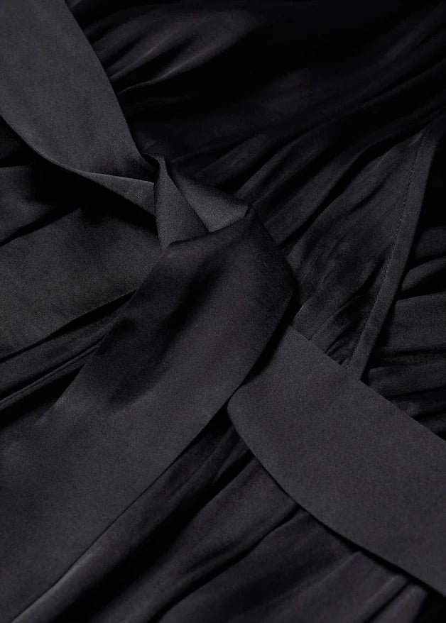 Satin pleated jumpsuit