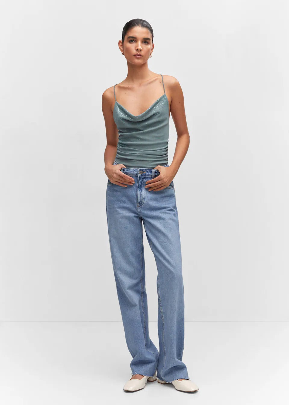 Draped body with rhinestone detail
