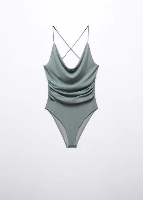 Draped body with rhinestone detail