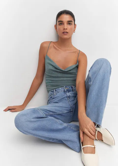 Draped body with rhinestone detail