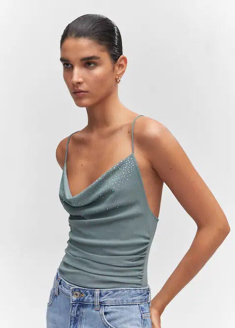 Draped body with rhinestone detail