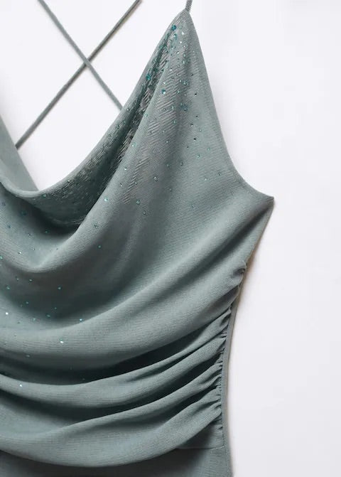 Draped body with rhinestone detail