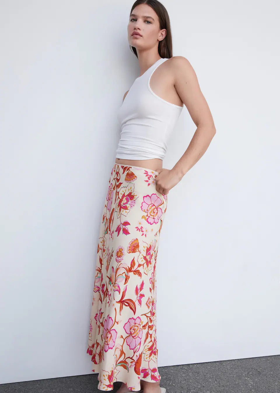 Floral long skirt
