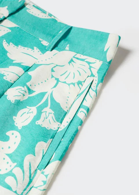 Printed straight trousers