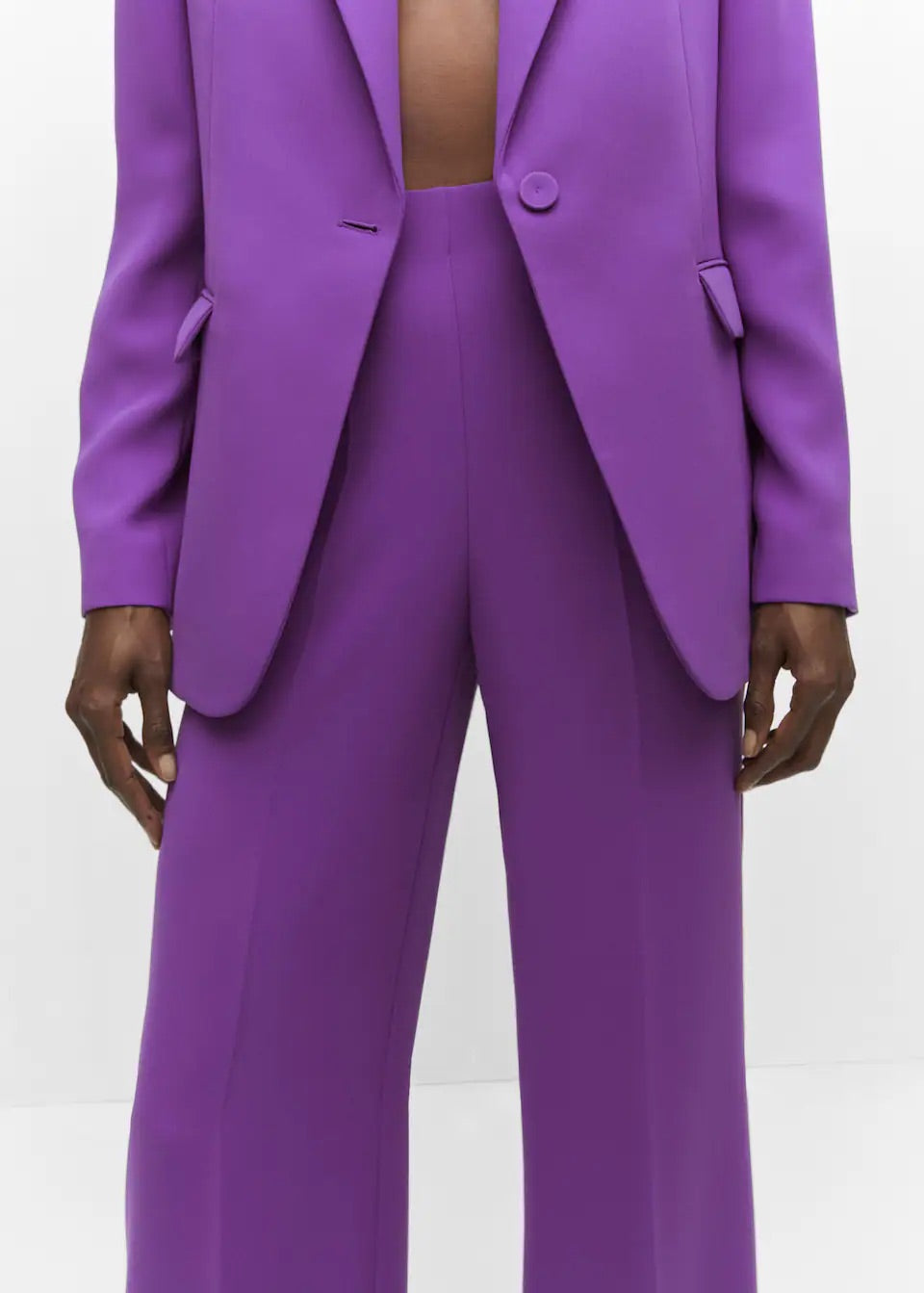 wide leg suit trousers