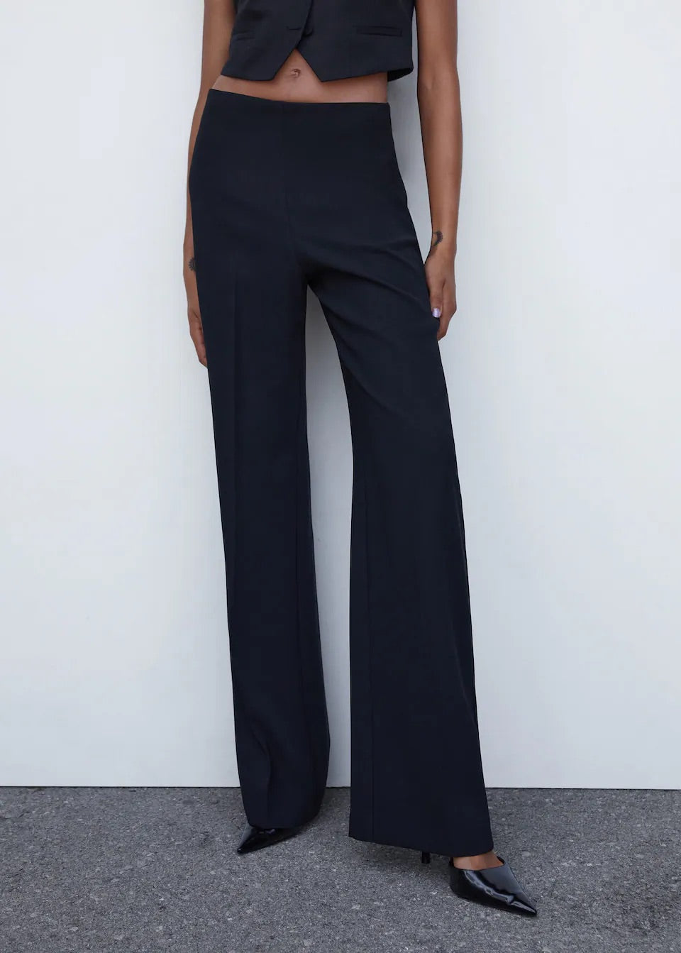 wide leg suit trousers