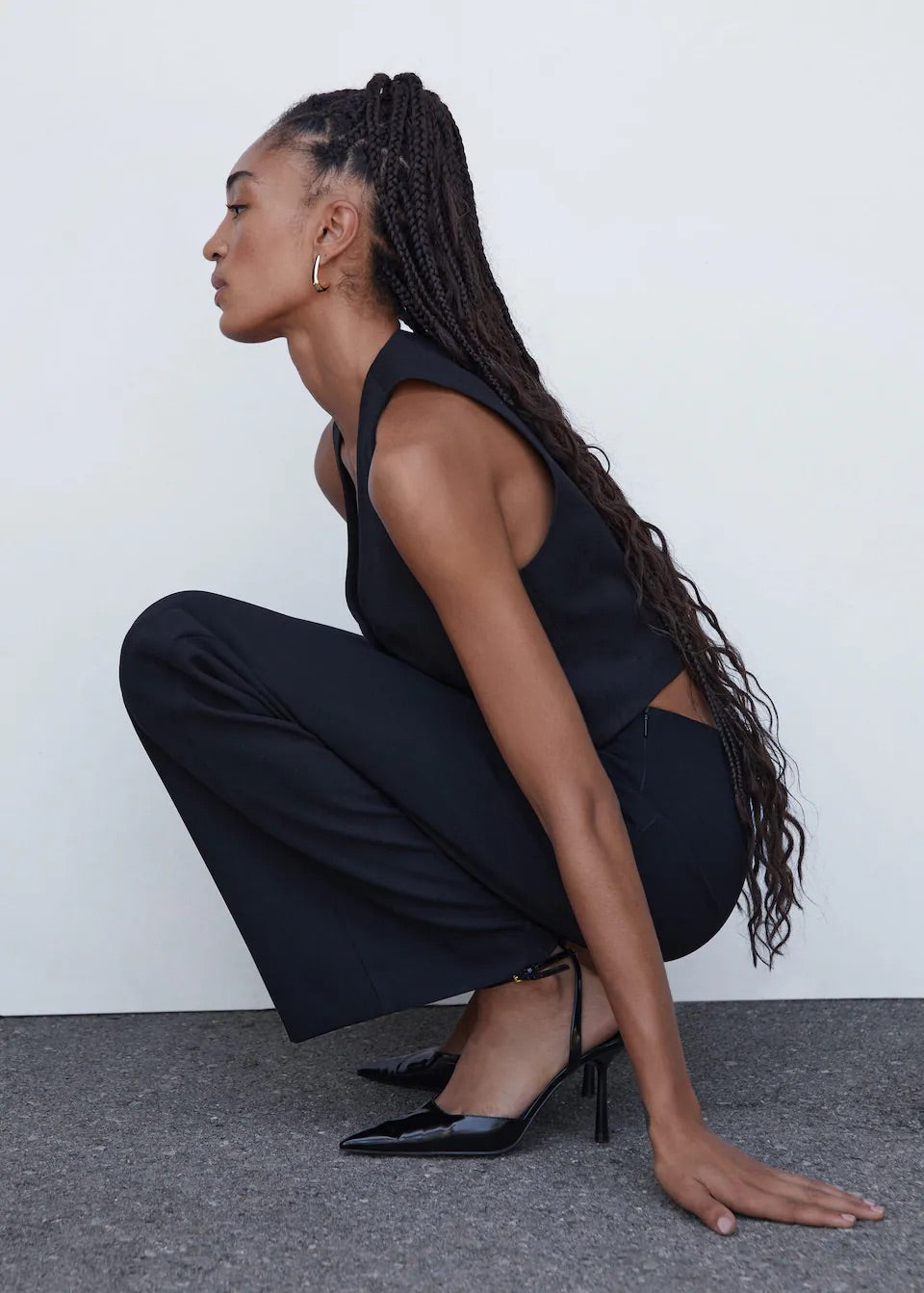 wide leg suit trousers