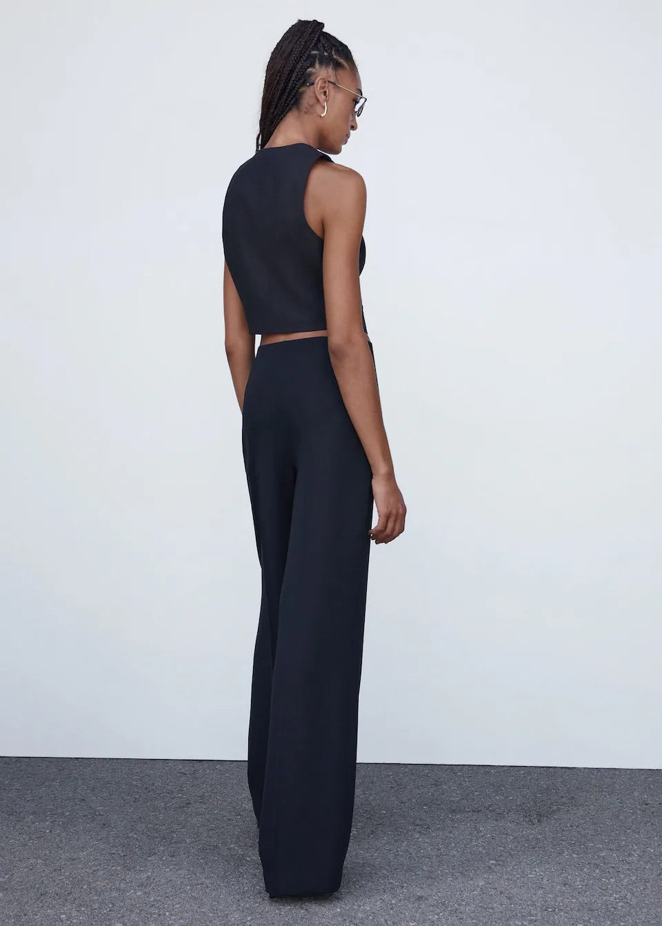 wide leg suit trousers