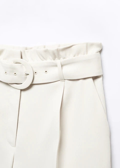 Belted paperbag trousers