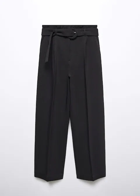 Belted paperbag trousers