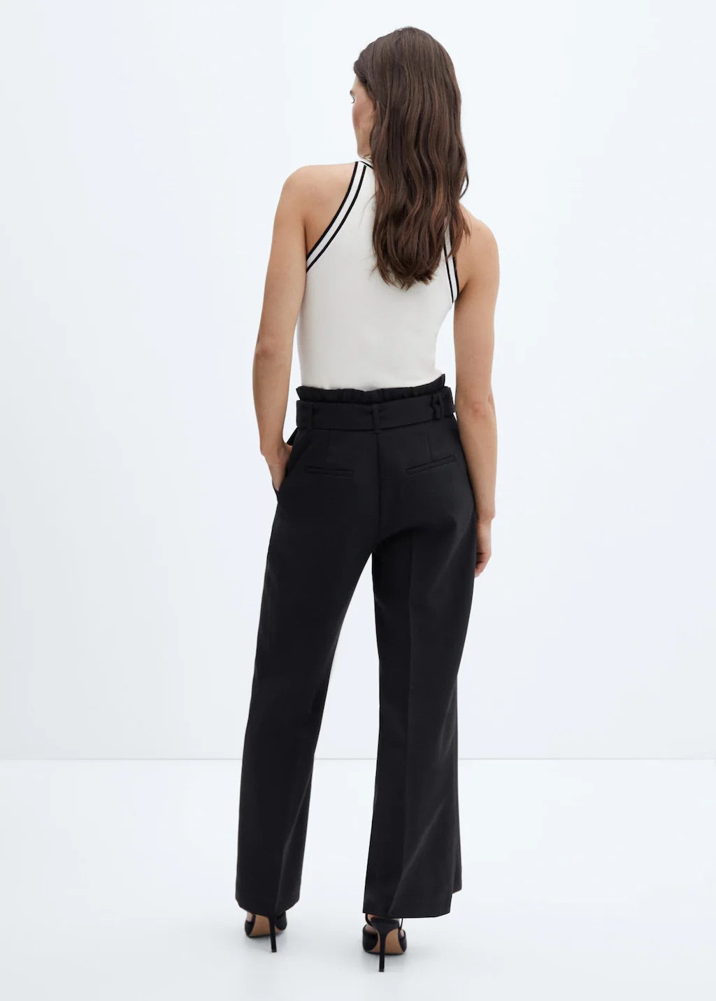 Belted paperbag trousers