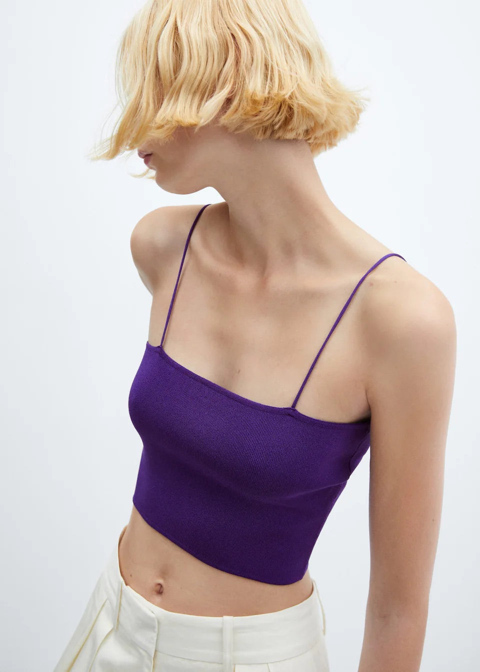 Cropped top thin straps