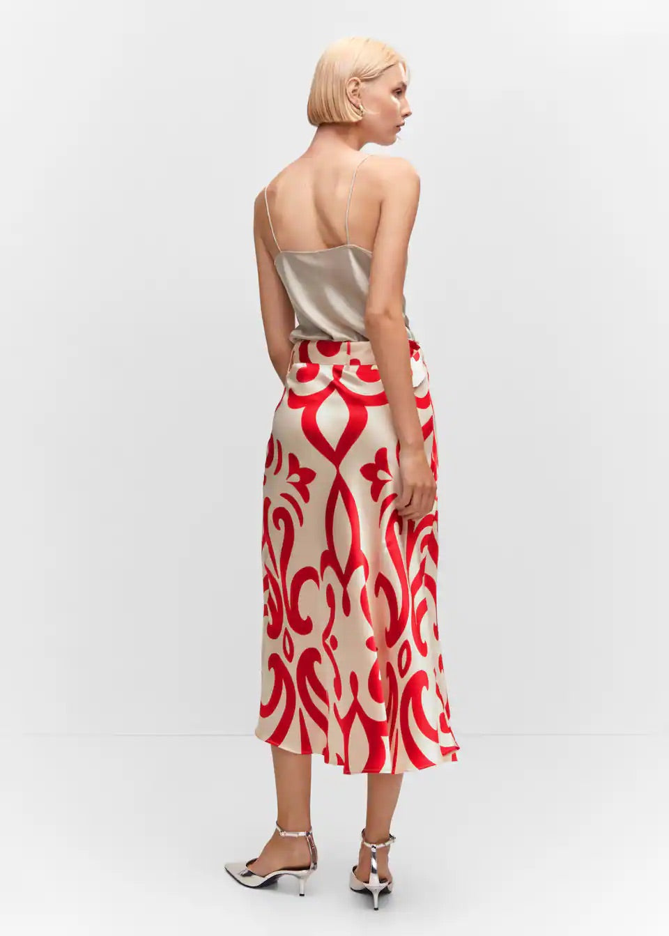Belt printed skirt