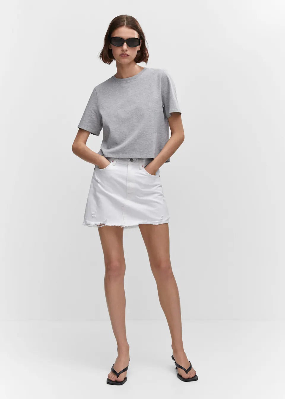 Denim mini-skirt