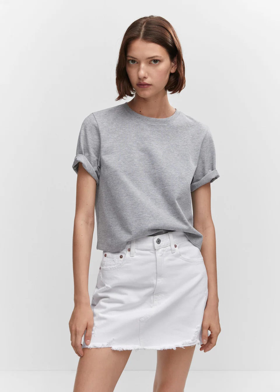 Denim mini-skirt