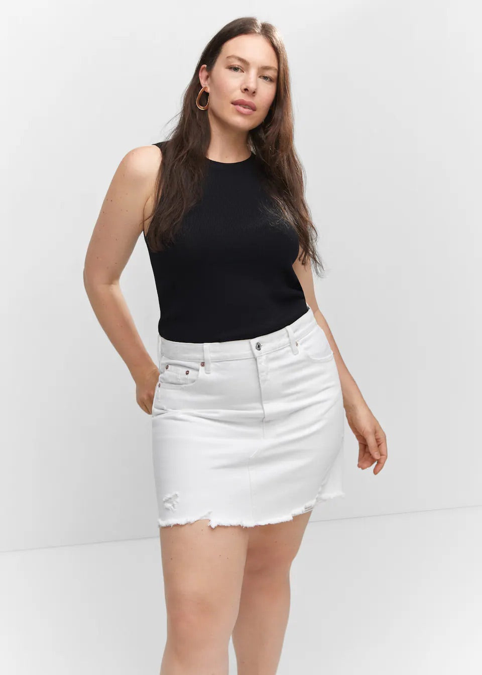 Denim mini-skirt