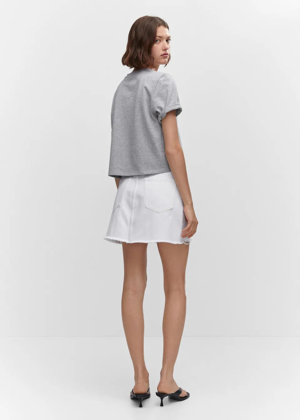 Denim mini-skirt