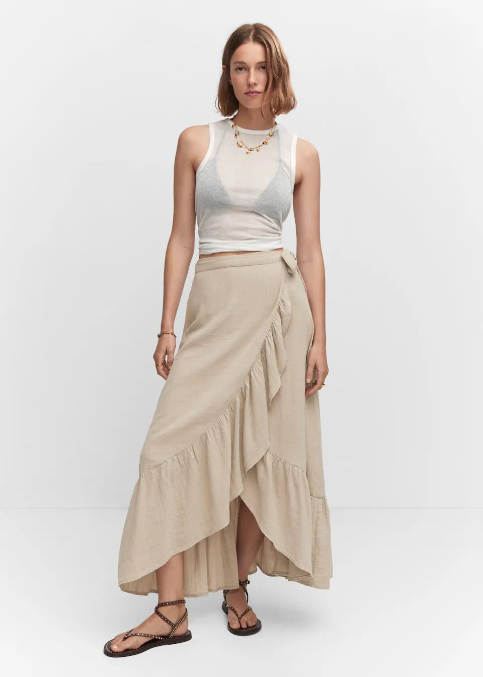 Textured criss-cross skirt