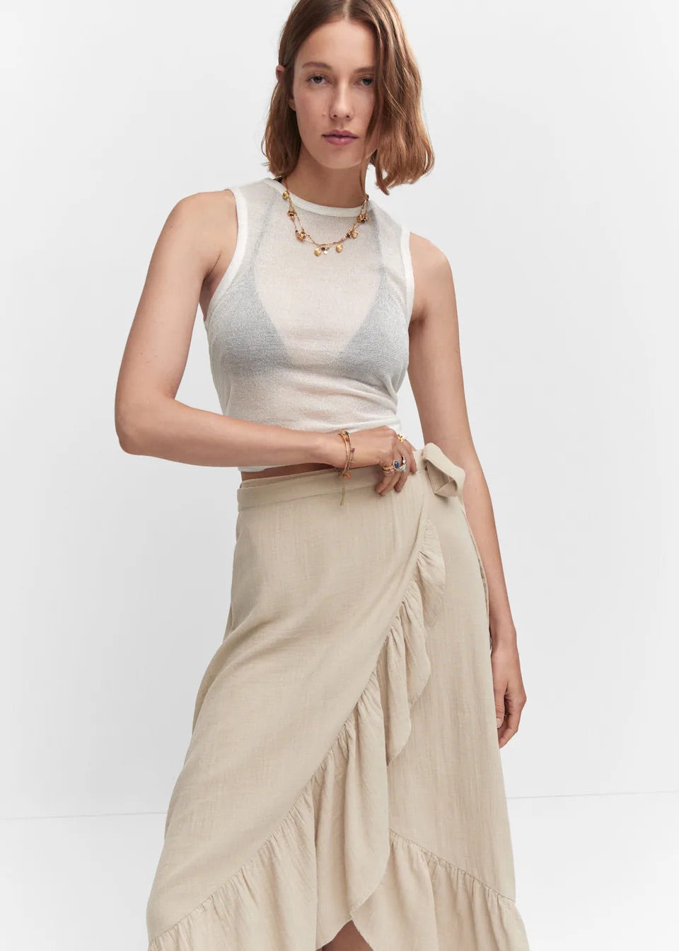 Textured criss-cross skirt
