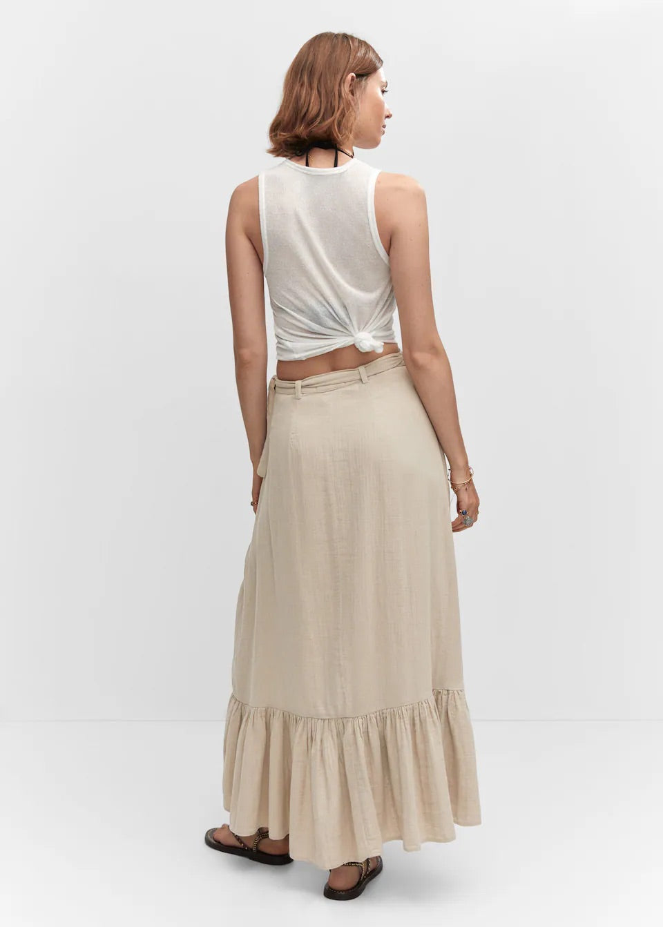 Textured criss-cross skirt