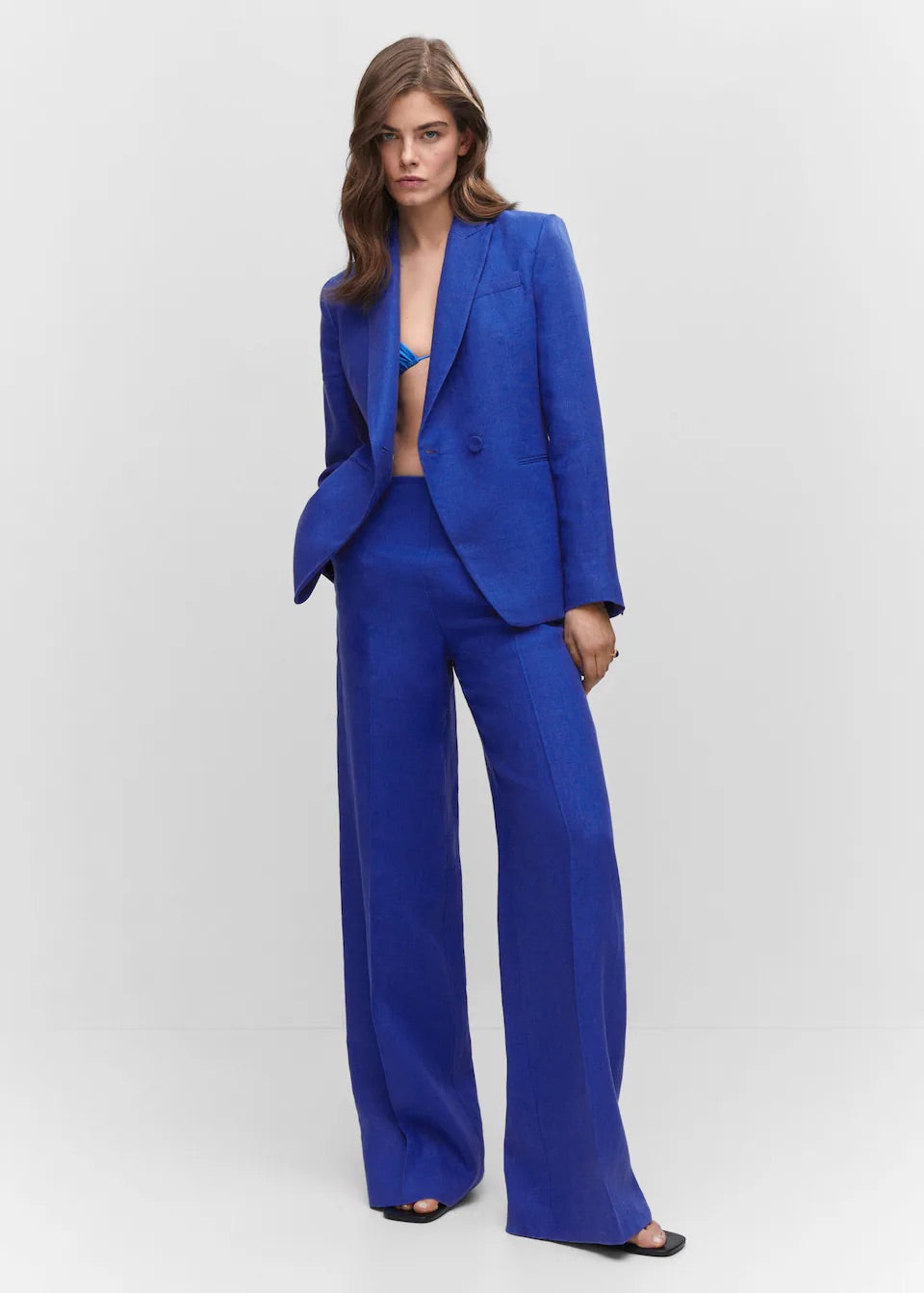 100% linen wideleg trousers