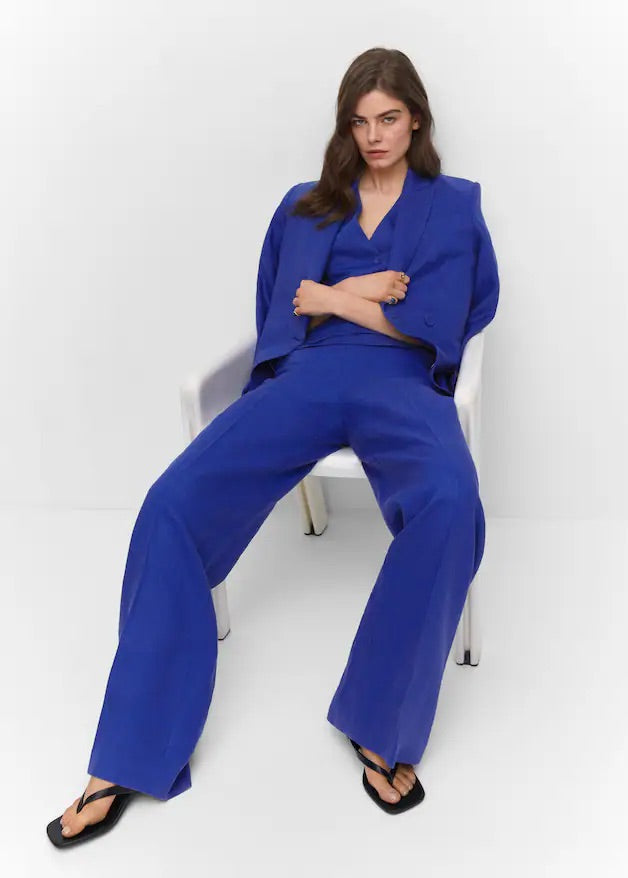 100% linen wideleg trousers