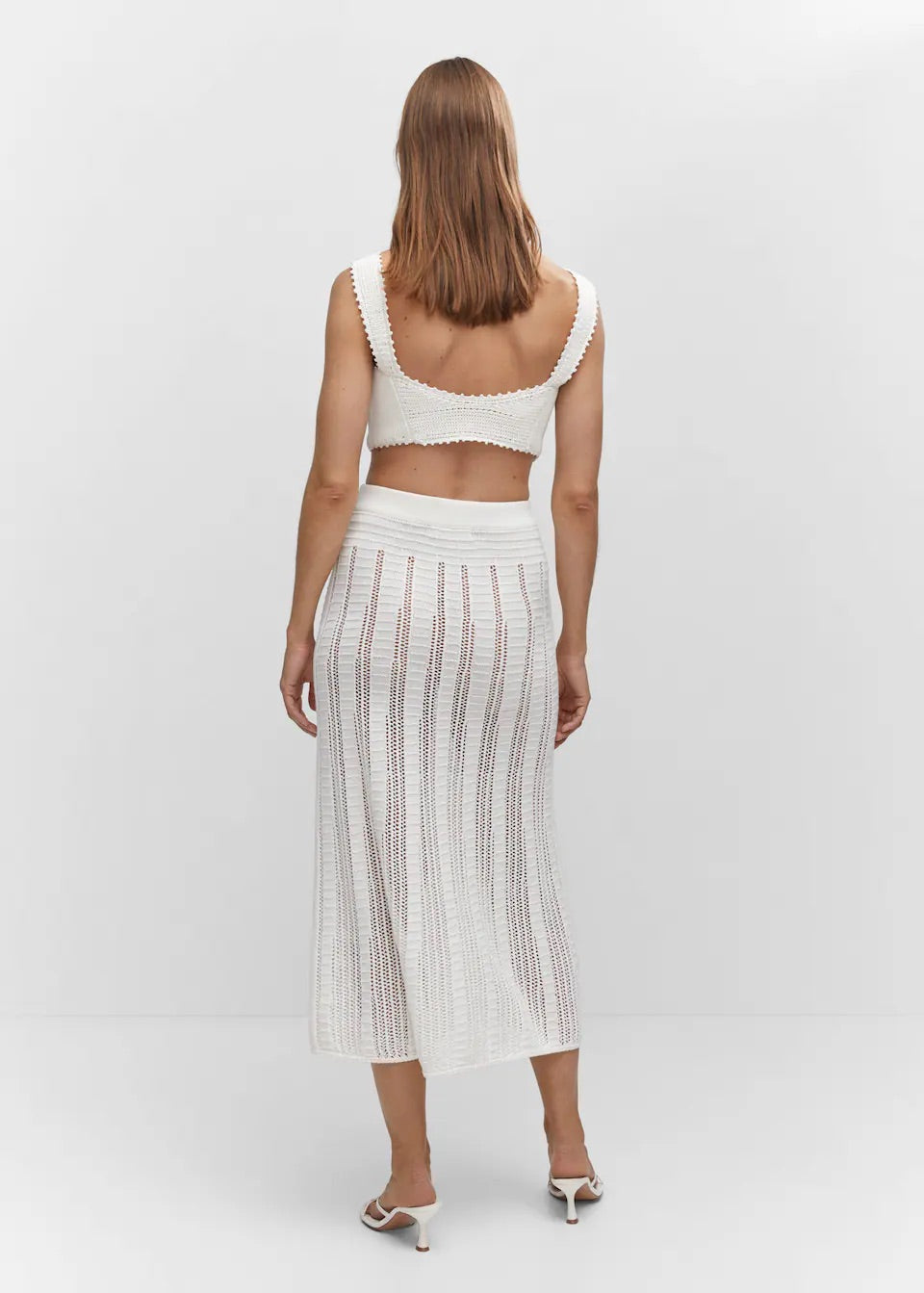 Knitted skirt with openwork details