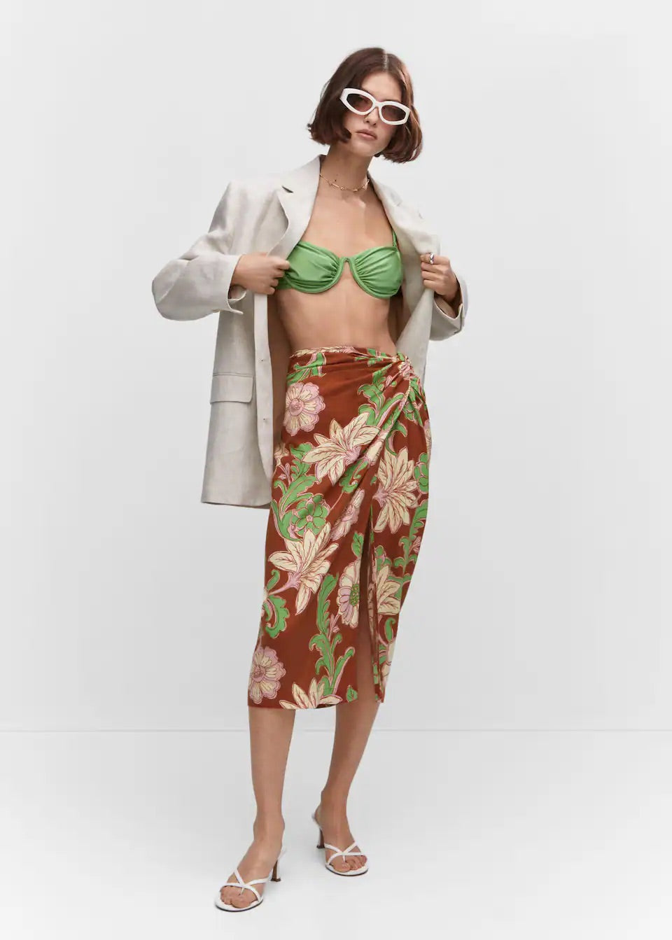 Knot printed skirt