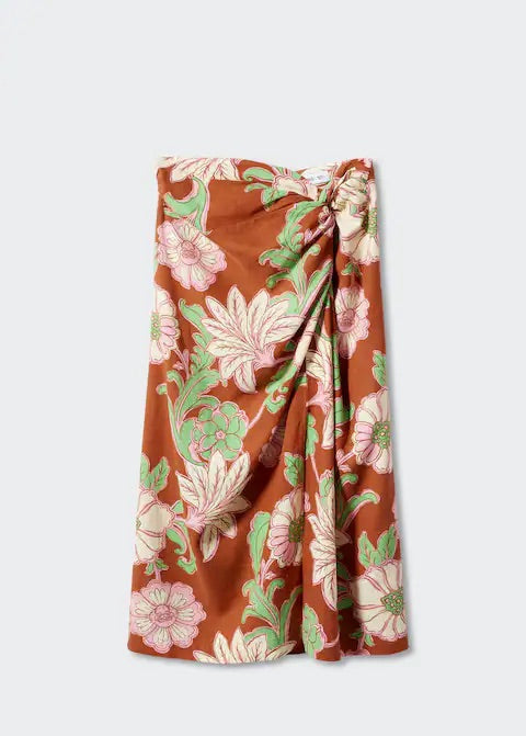 Knot printed skirt