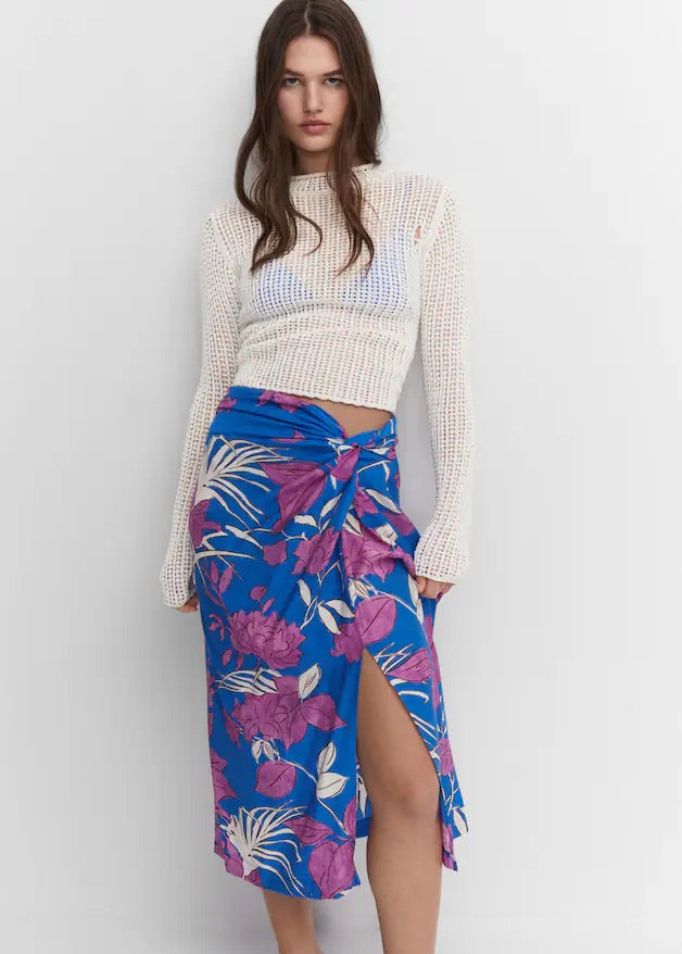 Knot printed skirt
