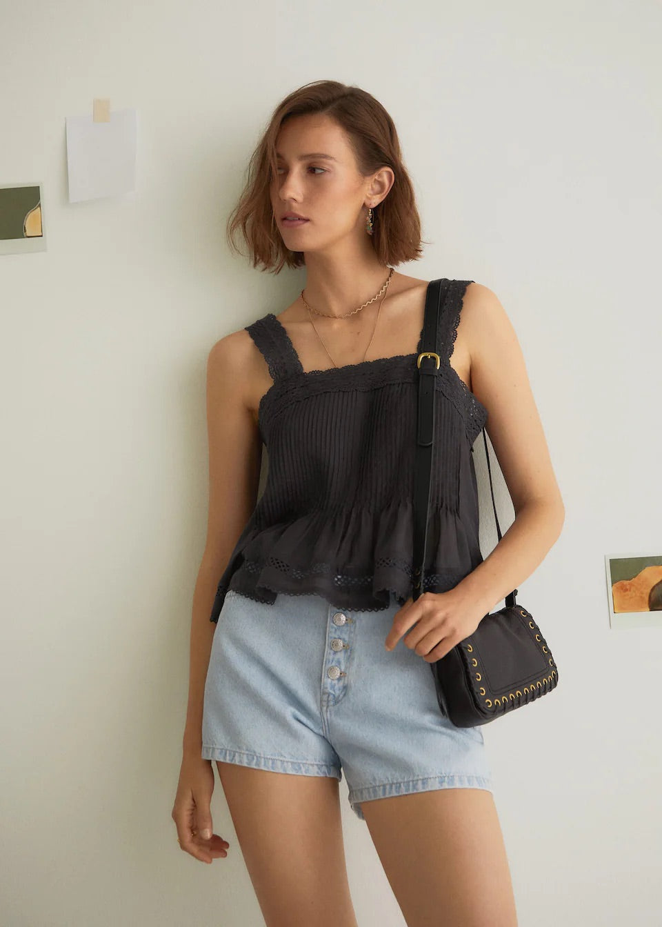 Stud leather bag