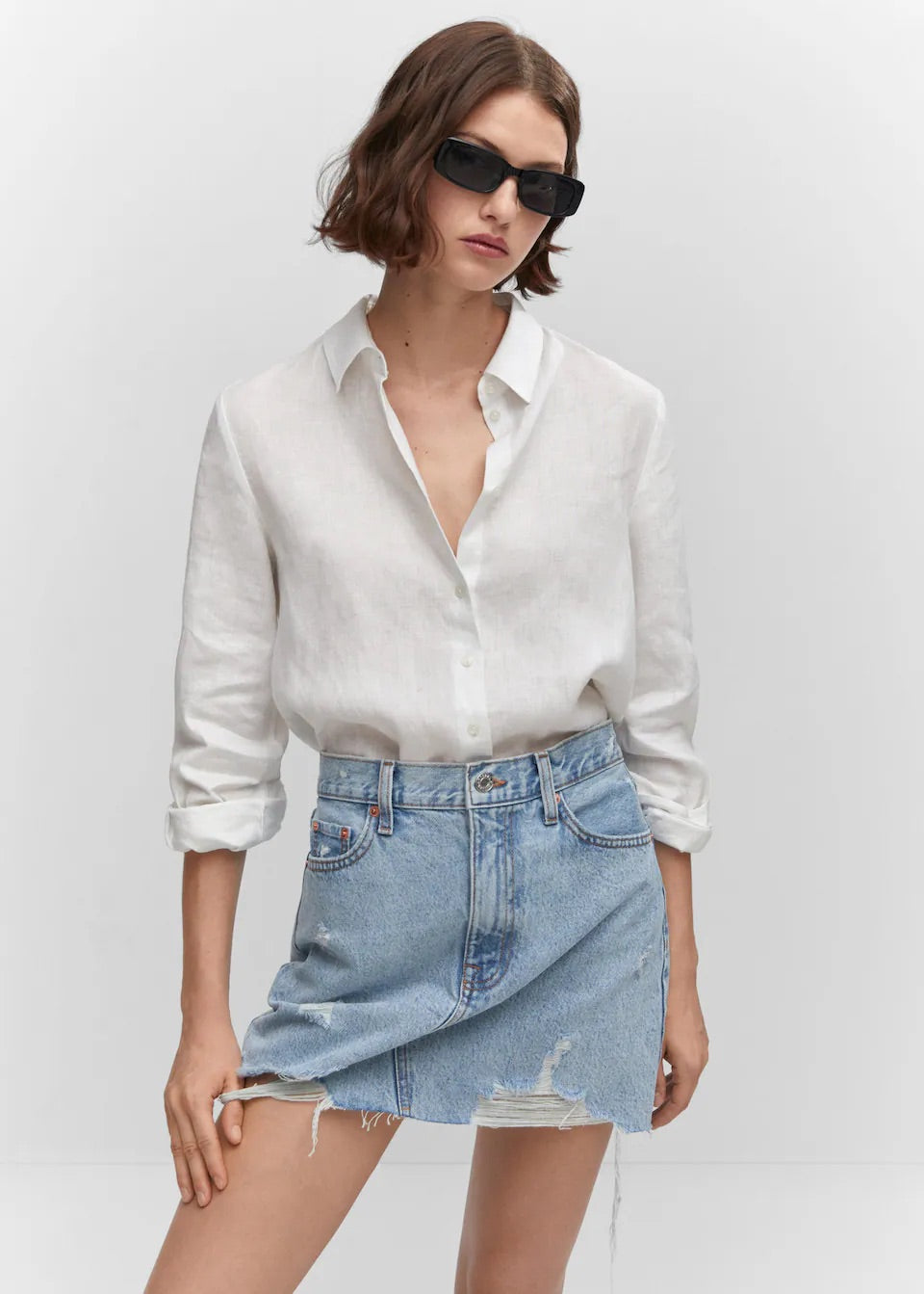 Denim mini-skirt