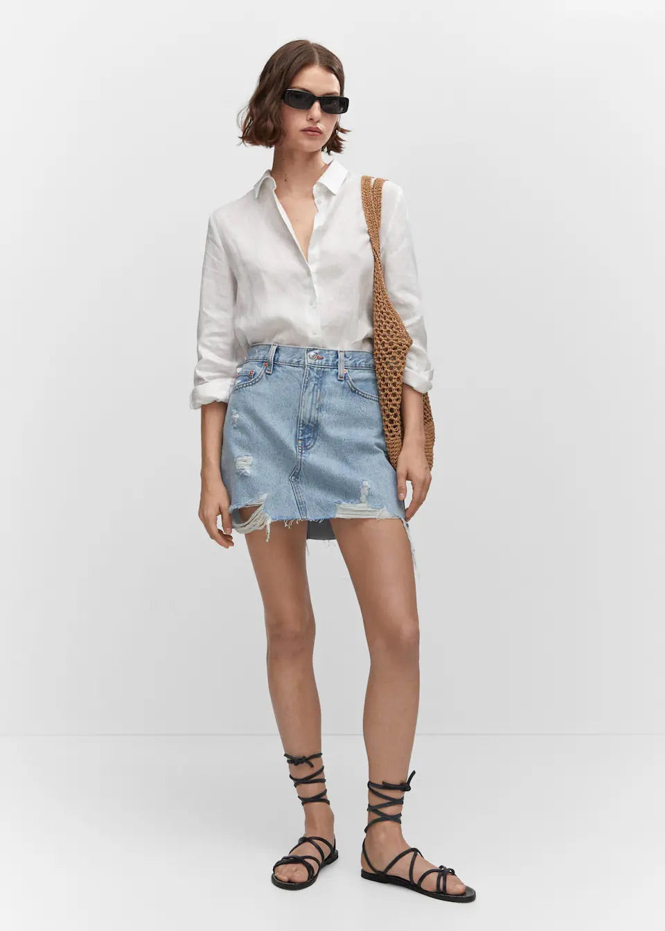 Denim mini-skirt
