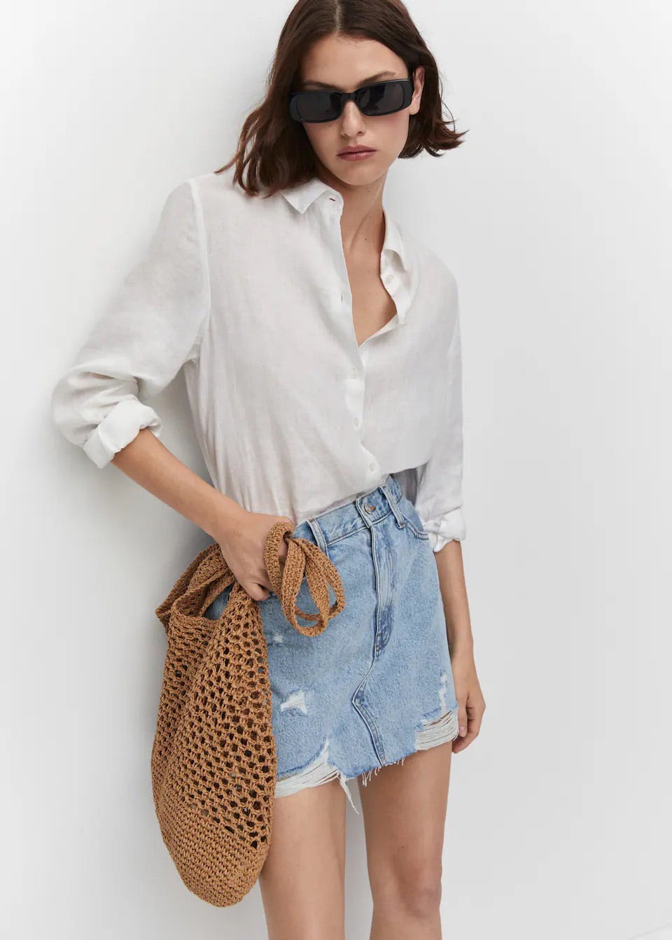 Denim mini-skirt