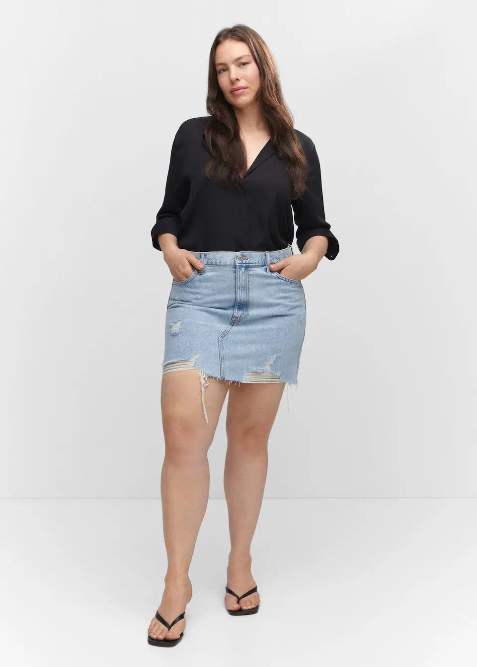 Denim mini-skirt