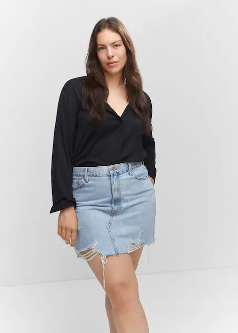 Denim mini-skirt