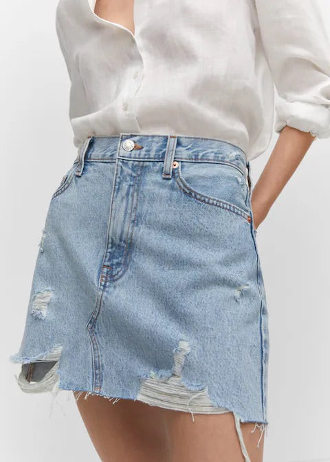 Denim mini-skirt