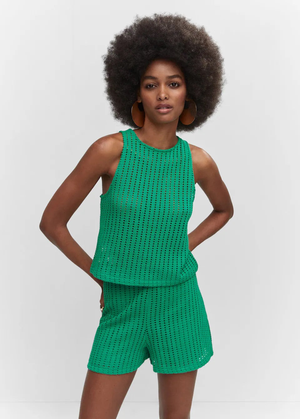 Openwork knit top