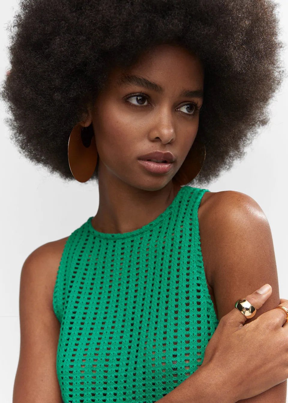 Openwork knit top