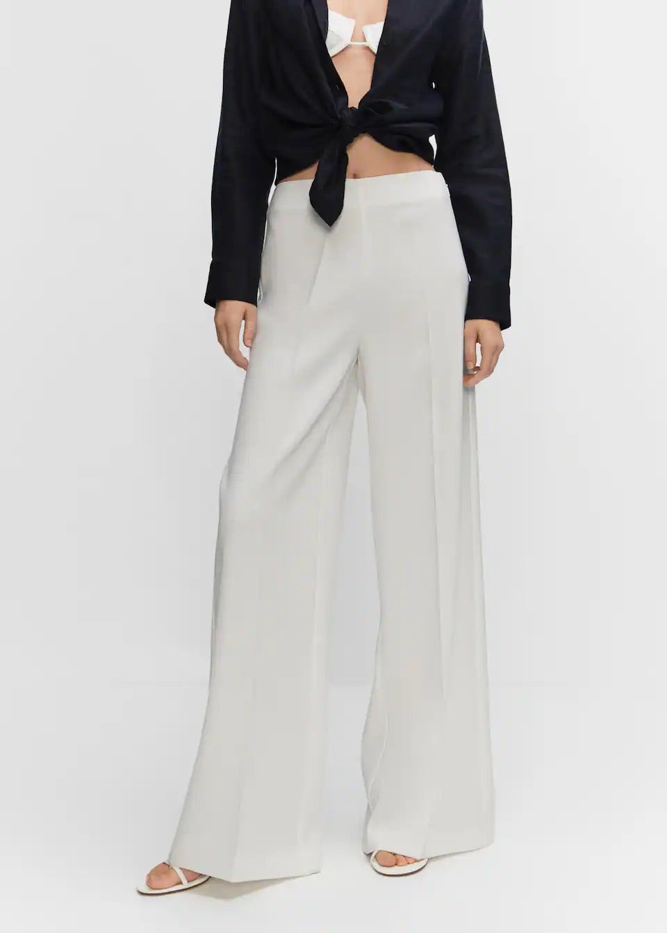 High-waist palazzo trousers