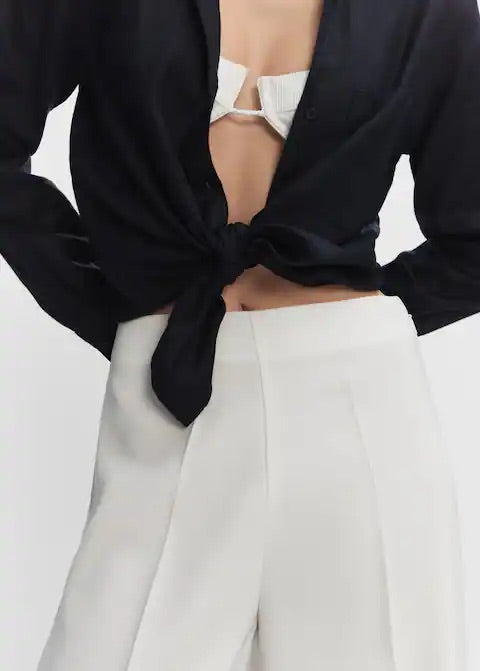 High-waist palazzo trousers