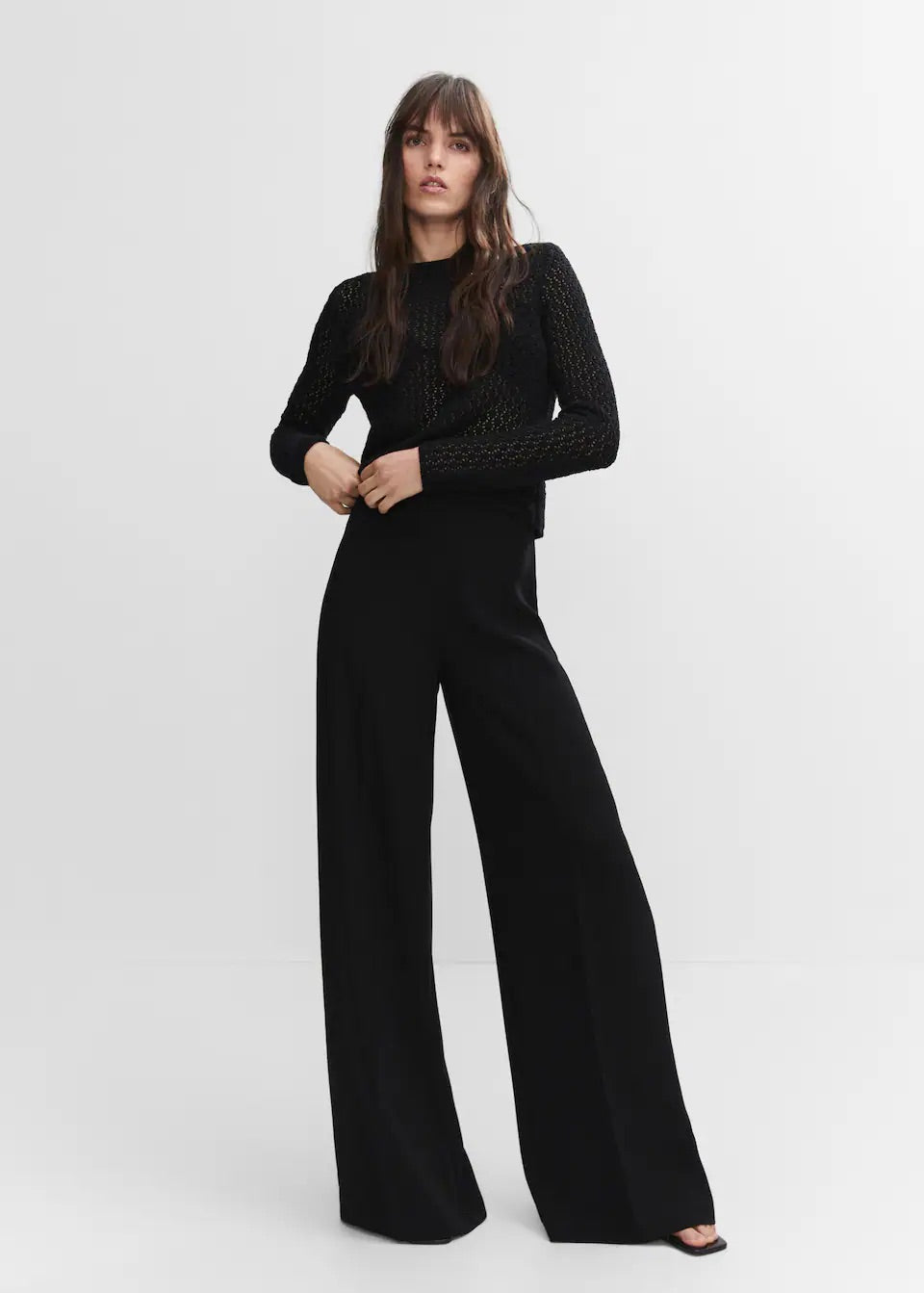High-waist palazzo trousers