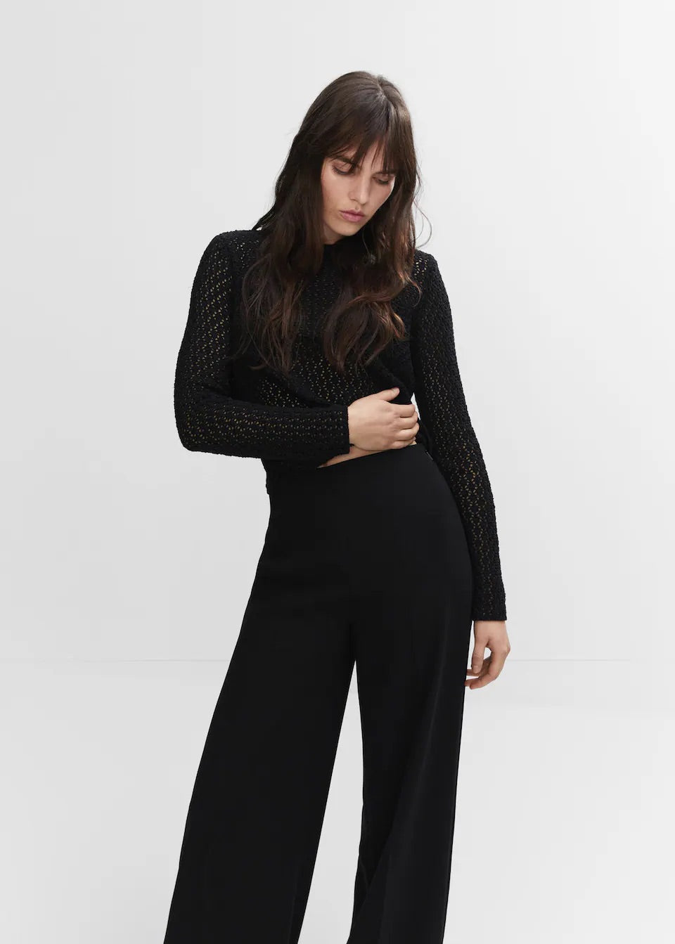High-waist palazzo trousers