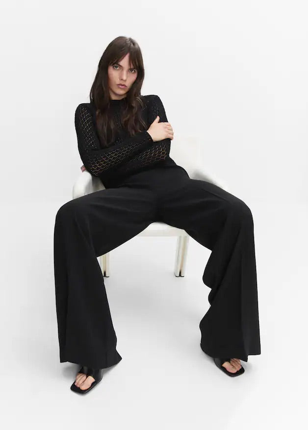 High-waist palazzo trousers