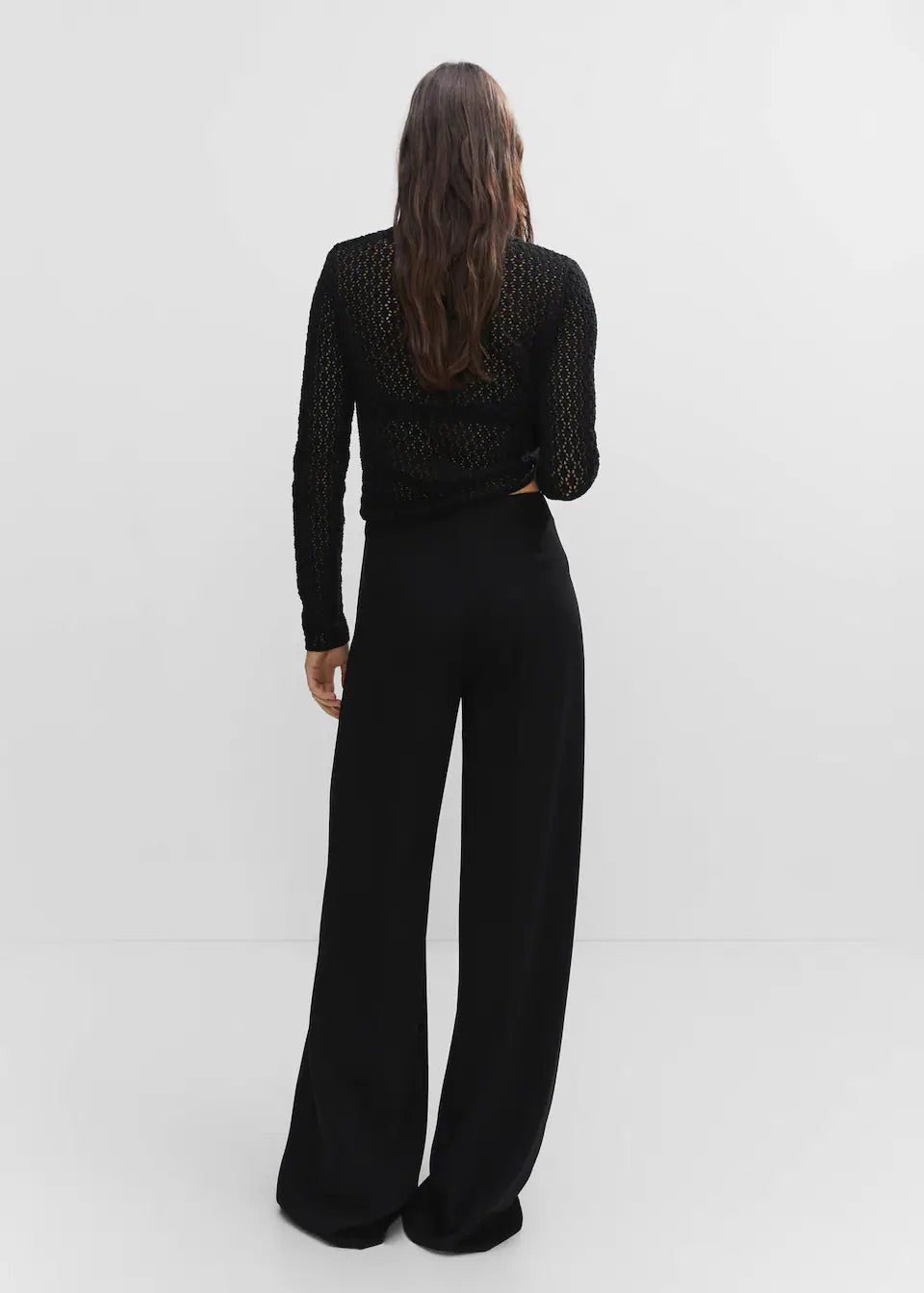 High-waist palazzo trousers